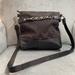 Coach Bags | Coach Signature Canvas:Leather Chocolate Brown And Black Crossbody Bag W/ Chain | Color: Black/Brown | Size: Os