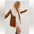 Free People Jackets & Coats | Free People Lady Lane Faux Fur Collar Jacket | Color: Tan | Size: L