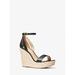 Michael Kors Shoes | Michael Michael Kors Kimberly Leather Wedge Sandal 7 Black New | Color: Black | Size: 7