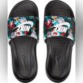 Nike Shoes | Nike Victori One Womens Casual Slide (Black/White-Floral) | Color: Black | Size: 6