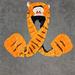 Disney Accessories | Disney Parks Black & Orange Kids Tigger Winter Plush Hat With Attached Mittens | Color: Black/Orange | Size: Osb