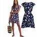 J. Crew Dresses | J Crew Mercantile Faux Wrap Mini Dress Floral 00 | Color: Blue/Red | Size: 00