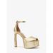 Michael Kors Shoes | Michael Kors Martina Snake Embossed Leather Peep-Toe Platform Pump 8 | Color: Gold | Size: 8