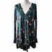 Free People Tops | Free People Womens S Green Olivia Floral Printed Ruffle V-Neck Tunic Top Flaw | Color: Green | Size: S