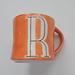 Anthropologie Dining | Anthropologie Hand Painted Orange Mia Colorway Initial "R" Monogram Coffee Mug | Color: Orange/White | Size: Os