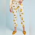 Anthropologie Pants & Jumpsuits | Anthropologie X Pilcro Lemon Grove High-Rise Cropped Jeans - Size 29 | Color: White/Yellow | Size: 29