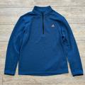Adidas Shirts | Adidas Mens Pullover Quarter Zip Blue Orange Logo Blue Sz Medium Fleece Lined | Color: Blue/Orange | Size: M