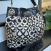 Coach Bags | Coach Madison Op Art Genuine Leather Canvas, Shoulder Handbag, Crossbody Purse | Color: Black/White | Size: Approximately 14” X 14 1/2”