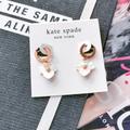 Kate Spade Jewelry | New Kate Spade Precious Pansy Mother-Of-Pearl Huggie Earrings Rose Gold | Color: Gold | Size: Os