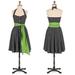 Anthropologie Dresses | Anthropologie Maeve Ginny Striped Black Halter Dress With Green Belt | Color: Black/Green | Size: 6