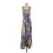 Jessica Simpson Casual Dress Scoop Neck Sleeveless: Blue Floral Dresses - Women's Size 4