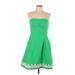 Lilly Pulitzer Casual Dress - Mini Open Neckline Sleeveless: Green Solid Dresses - Women's Size 10