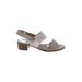 Munro American Sandals: Slingback Chunky Heel Casual Gray Print Shoes - Women's Size 7 - Open Toe