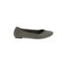 Mia Flats: Gray Solid Shoes - Women's Size 8 - Almond Toe