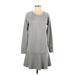CAbi Casual Dress - DropWaist Scoop Neck Long sleeves: Gray Dresses - Women's Size Small