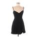 NBD Casual Dress - A-Line V-Neck Sleeveless: Black Solid Dresses - Women's Size Medium