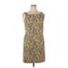 Lauren by Ralph Lauren Casual Dress - Sheath Square Sleeveless: Yellow Dresses - Women's Size 14 Petite