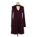 Socialite Casual Dress - Fit & Flare: Burgundy Dresses - New - Women's Size Large