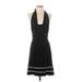 The Limited Casual Dress - Party Halter Sleeveless: Black Print Dresses - New - Women's Size X-Small