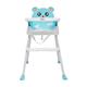 Highchair, Multiple Baby Highchair, Height Adjustable Baby High Seat Dining Chair, Dining Chairs for Children, with Safety Belt and Dining Plate, up to 15 kg, 63 * 57 * 87cm (White+Blue)