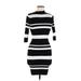 rue21 Casual Dress - Bodycon Mock 3/4 sleeves: Black Print Dresses - Women's Size Medium