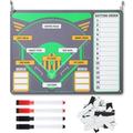 Gemscream 15.7'' x 12'' Magnetic Dugout Board Baseball Magnetic Lineup Board with 60 Lineup Cards, 4 Erasable Marker Pens and 10 Hanging Fence Hooks for Dugout Baseball Coaching Accessories
