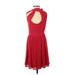 Express Cocktail Dress - A-Line: Red Solid Dresses - Women's Size 2
