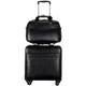 PIPONS Carry On Luggage 16in Suitcase PU Leather Men Business Suitcase Wheels Cabin Password Trolley Travel Bag Business Suitcase (Color : Bruin, Size : 2 Piece Set)