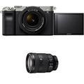 Sony Alpha 7C Spiegellose E-Mount Vollformat-Digitalkamera ILCE-7C (24,2 MP, 7,5cm (3 Zoll) Touch-Display, Echtzeit-AF) inkl. 28-60mm & 24-105mm f4 Objektiv - Silber/Schwarz