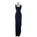 Merona Casual Dress - Maxi: Blue Chevron Dresses - Women's Size Medium