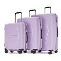 GinzaTravel Hardside Expandable Luggage with Spinner Wheels,TSA Lock, Lavender Purple, 3 Piece Set（20/24/28inch）, Business Style