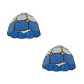 LEDSone Vintage Tiffany Style Stained Glass Shade Dragonfly Decoration Ceiling Light Fixtures, Pendant Hanging Lamp for Bedroom, Living Room, Restaurant and Kitchen Island (2 Pack)