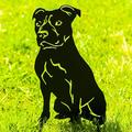 Staffordshire Bull Terrier Statue Garden Ornament Christmas Decor Gift Dog Owner Mom Her Lover Him Woman Figurine Themed Sculpture (Black Staffy - Black Painted)