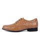 New Formal Oxford Shoes for Men Lace Up Crocodile Embossed Apron Toe Derby Shoes Leather Low Top Slip Resistant Block Heel Rubber Sole Prom (Color : Light Brown, Size : 7 UK)