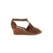 Earth Wedges: Brown Print Shoes - Women's Size 10 - Open Toe