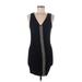 Ella Moss Cocktail Dress - Mini V Neck Sleeveless: Black Solid Dresses - Women's Size Medium