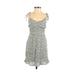 Abercrombie & Fitch Casual Dress - Mini Scoop Neck Sleeveless: Green Print Dresses - Women's Size X-Small