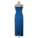 Old Navy Casual Dress - Bridesmaid Strapless Sleeveless: Blue Print Dresses - Women's Size Large