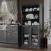 100% Solid Wood Modular Kitchen Pantry with Solid Wood, Clear or Frosted Glass Doors and 2-Drawer Kit by Palace Imports