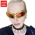 LeonLion Sports Punk occhiali da sole donna Y2K occhiali Vintage donna/uomo personalità occhiali da