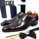 Chaussures en cuir pointues à lacets pour hommes chaussures provoqué chaussures Oxfords noir