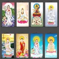 Bodhisattva Guanyin Bouddha Peintures Suspendues Feng Shui Exquis Image Suspendue en Soie