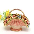SHINNYGIFTS-Boîte à bijoux au design floral panier à bibelots émaillés fleurs assorties boîte à