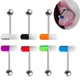 Piercing de langue en acrylique pour femme capsule colorée acier inoxydable piercing corporel