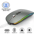 Souris Bluetooth et sans fil RVB pour ordinateur portable molette en métal de bureau clic