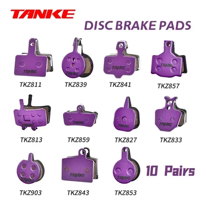 TANKE MTB Semi Metal BIke Brake Pads（10 pairs）Quiet For Bicycle Disc Brake M8020 M6100 MT200 E9 DB ER MT4/6 Cycling Bike Part