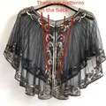 8 Colors Glamorous 1920s Beaded Sequin Embroidered Shawl - for Bridal Wraps and Evening Capes!