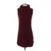 Tahari Casual Dress - Sweater Dress: Burgundy Dresses - Women's Size X-Small