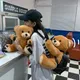 30/45cm Lovely Teddy Bear Plush Backpack Cute Motorcycle Bear Stuffed Animal Backpack Soft Toy Bear