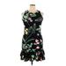 Tommy Hilfiger Casual Dress - Mini Crew Neck Sleeveless: Black Print Dresses - Women's Size 2